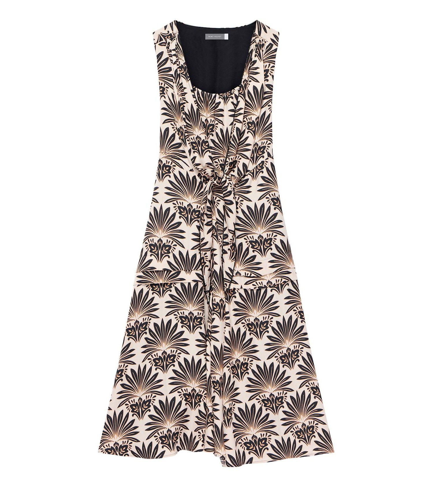 Women's Floral-Print Square-Neck Midi Dress