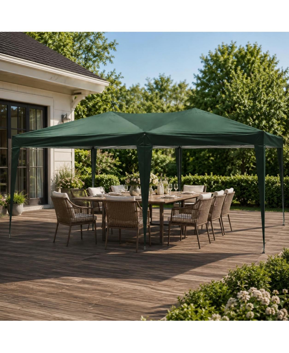 gaomon 3x6M Pop Up Canopy Tent - Heavy Duty Steel Frame, Oxford Fabric Outdoor Shelter, Folding Portable Party Tent for Patio and Market