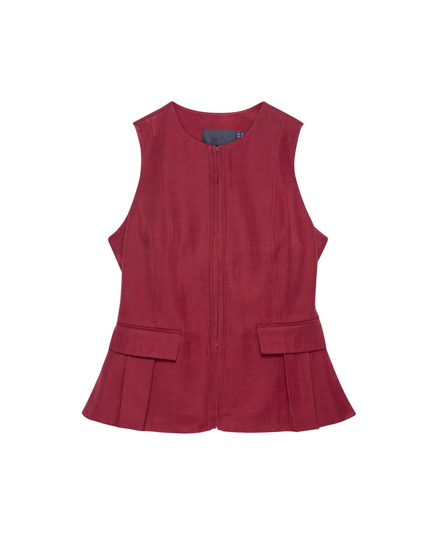 Women's Tailored Tie Back Peplum Vest