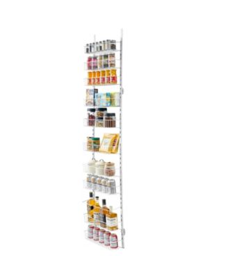 10-Tier Over the Door Pantry Organizer Heavy-Duty Steel Adjustable Spice Rack Shelves