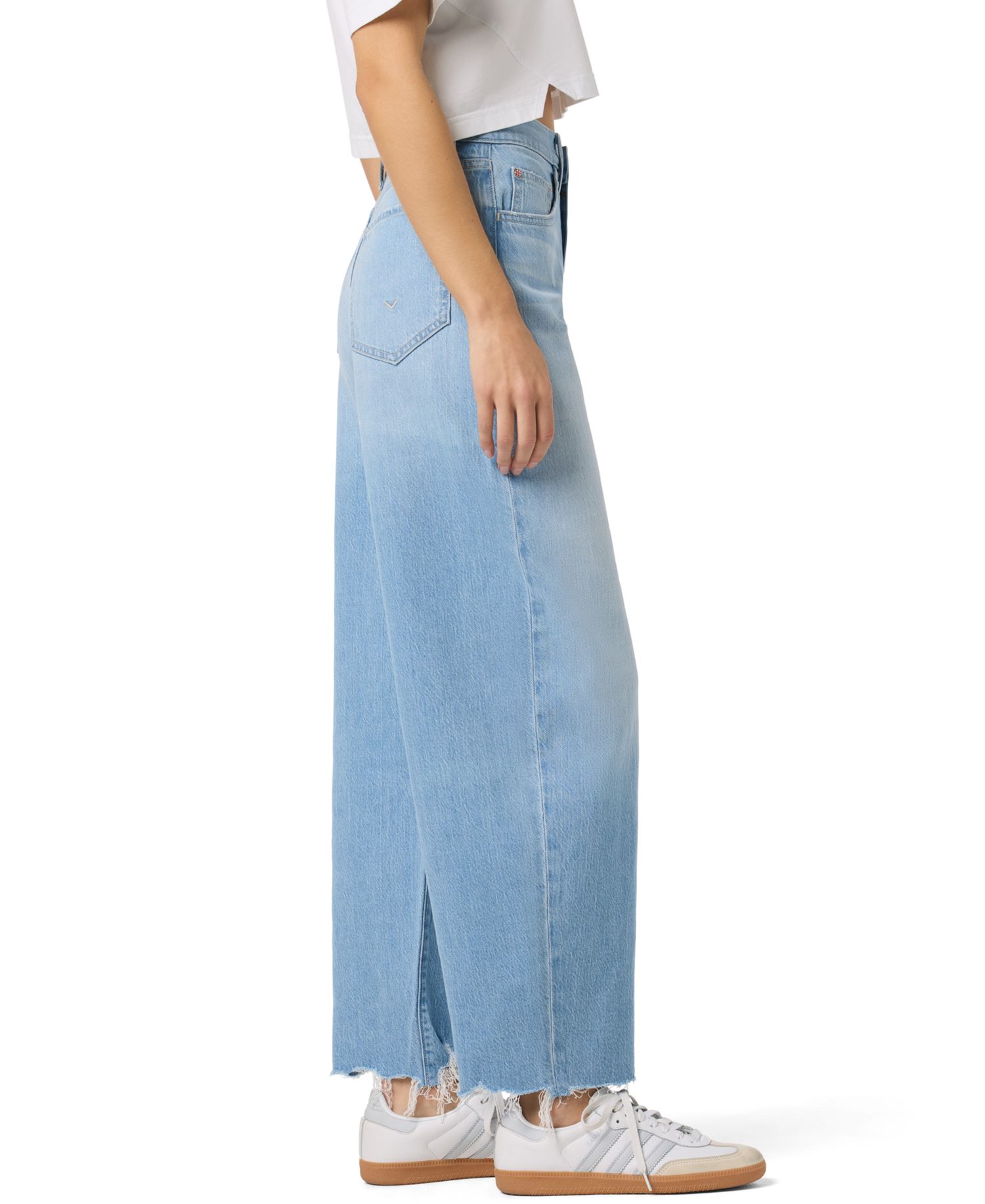 Women's Distressed Barrel Leg High-Rise Wide-Leg Jeans
