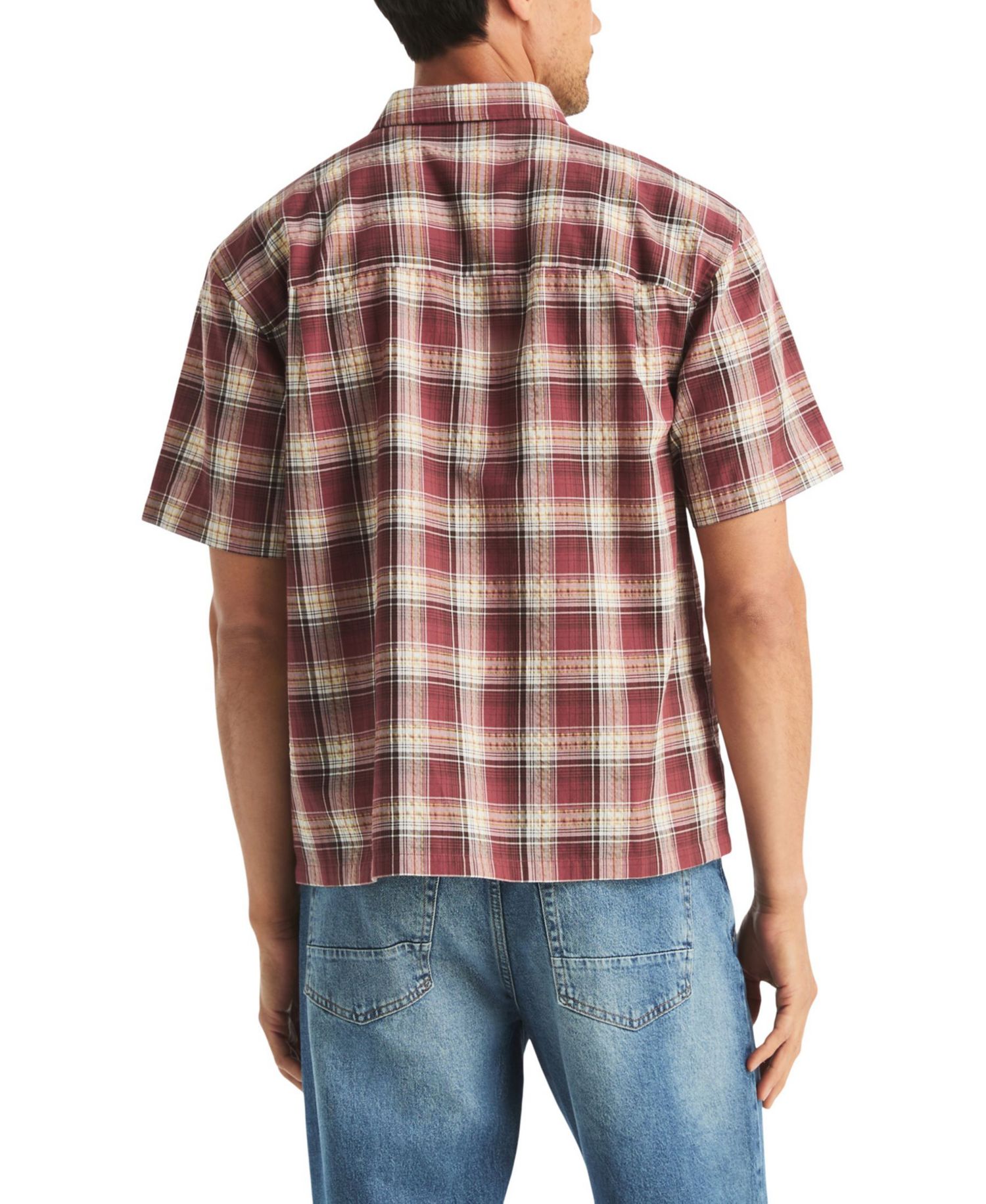 Men's Cotton Plaid Short-Sleeve Shirt