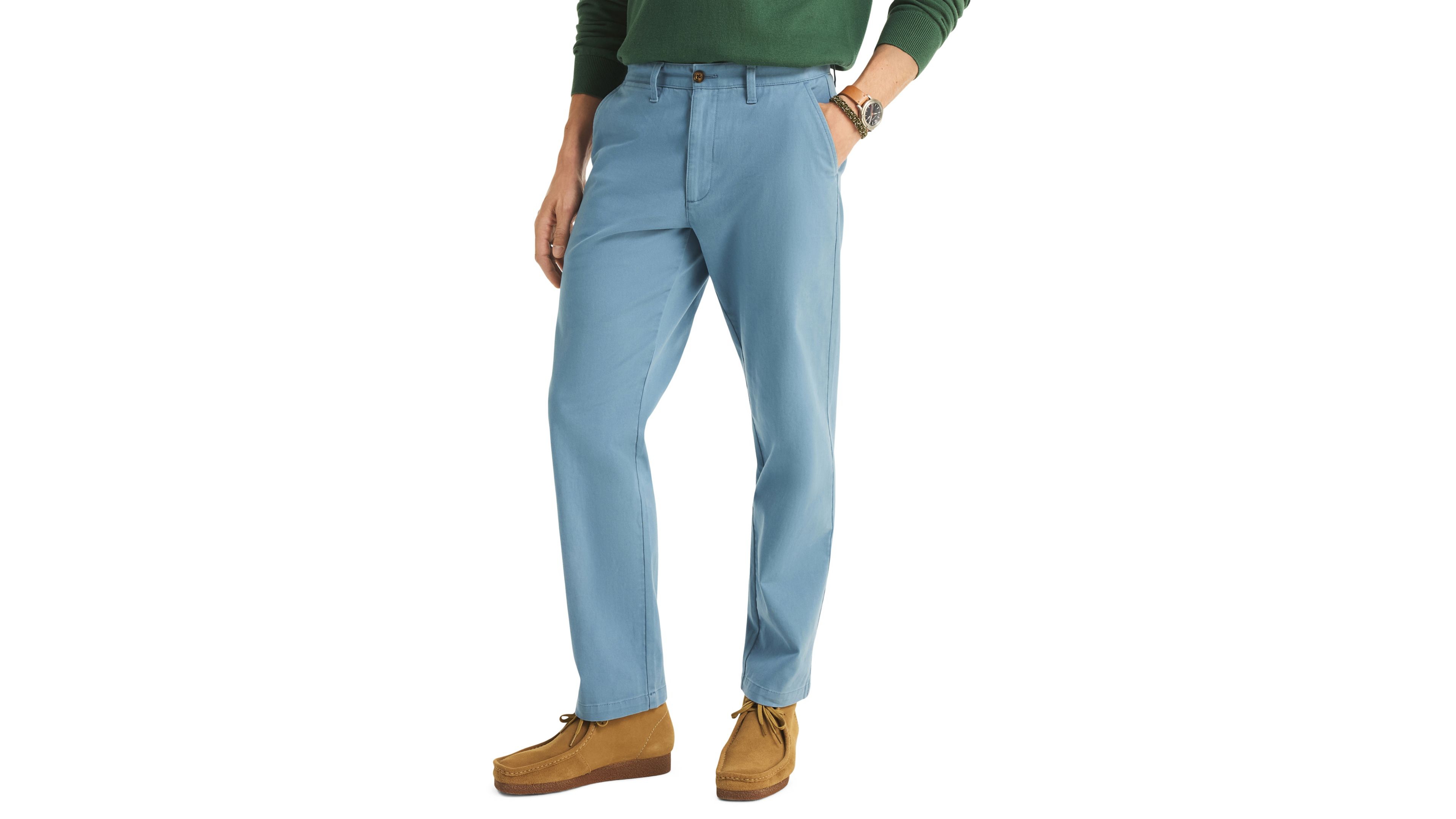 Nautica Men's Classic-Fit Stretch Solid Flat-Front Chino Deck Pants