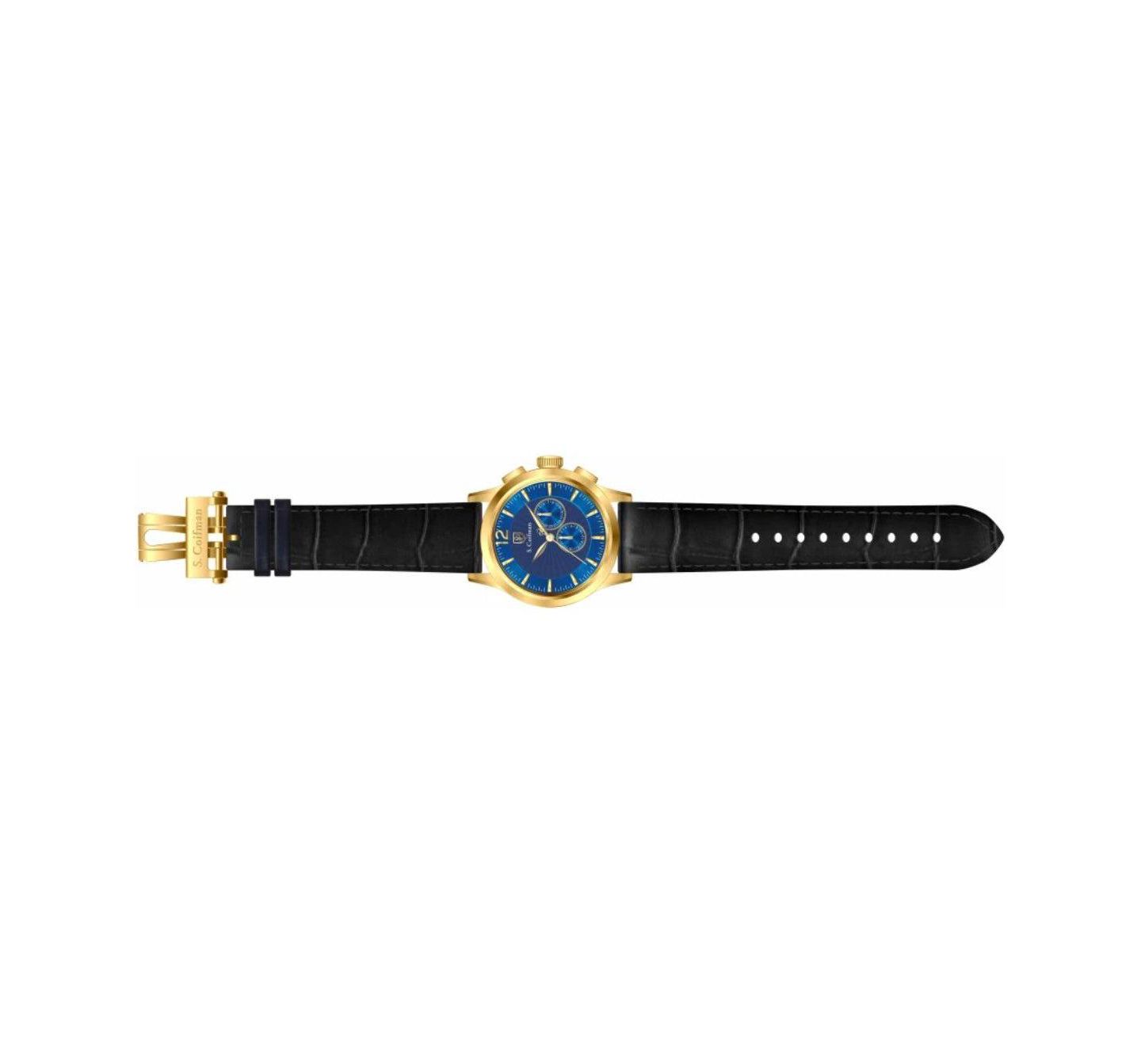 Мужские часы Invicta S.Coifman SC0264 Heritage Chronograph Dial Leather Strap Watch 43mm, цвет: Чёрный — фото 3