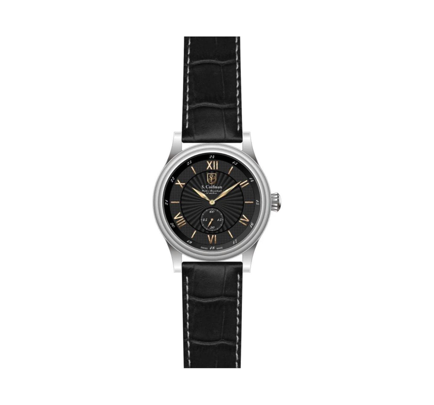 Мужские часы Invicta S.Coifman Heritage Chronograph Dial Leather Strap Watch, цвет: Чёрный — фото 2