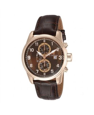 S.Coifman Men's Chronograph Dial Leather Strap Watch