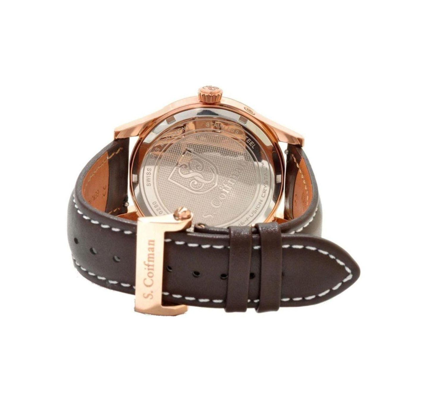 Мужские часы Invicta S.Coifman Chronograph Dial Leather Strap Watch, цвет: Коричневый — фото 2