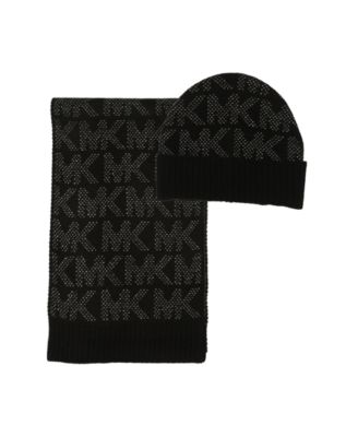 MICHAEL Metallic Cuff Beanie and Scarf Set