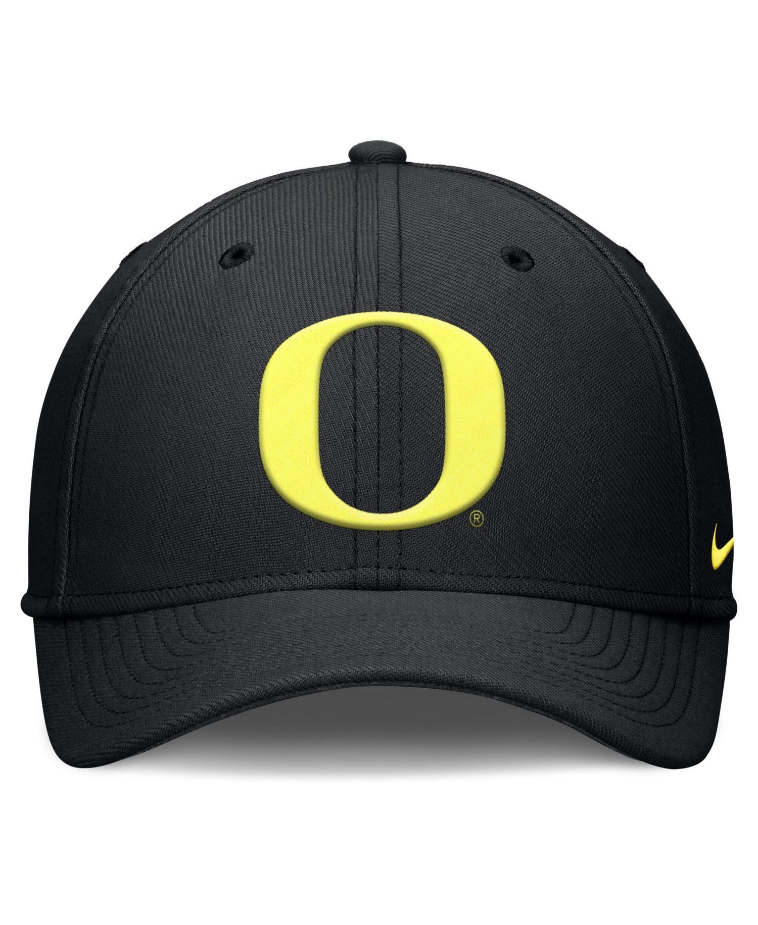 Men's Black Oregon Ducks Rise SwooshFlex Dri-FIT Hat