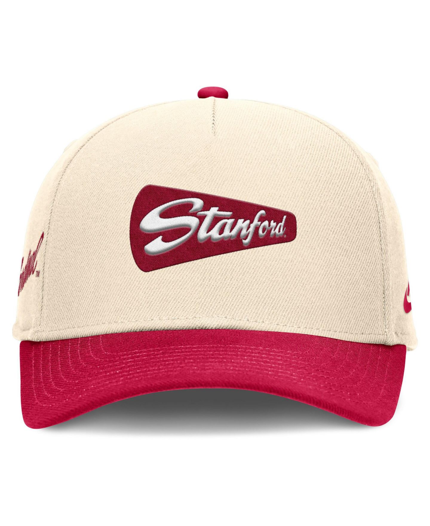 Мужская кепка Nike Natural/Cardinal Stanford Cardinal Academic Rise Dri-FIT Adjustable Hat — фото 2