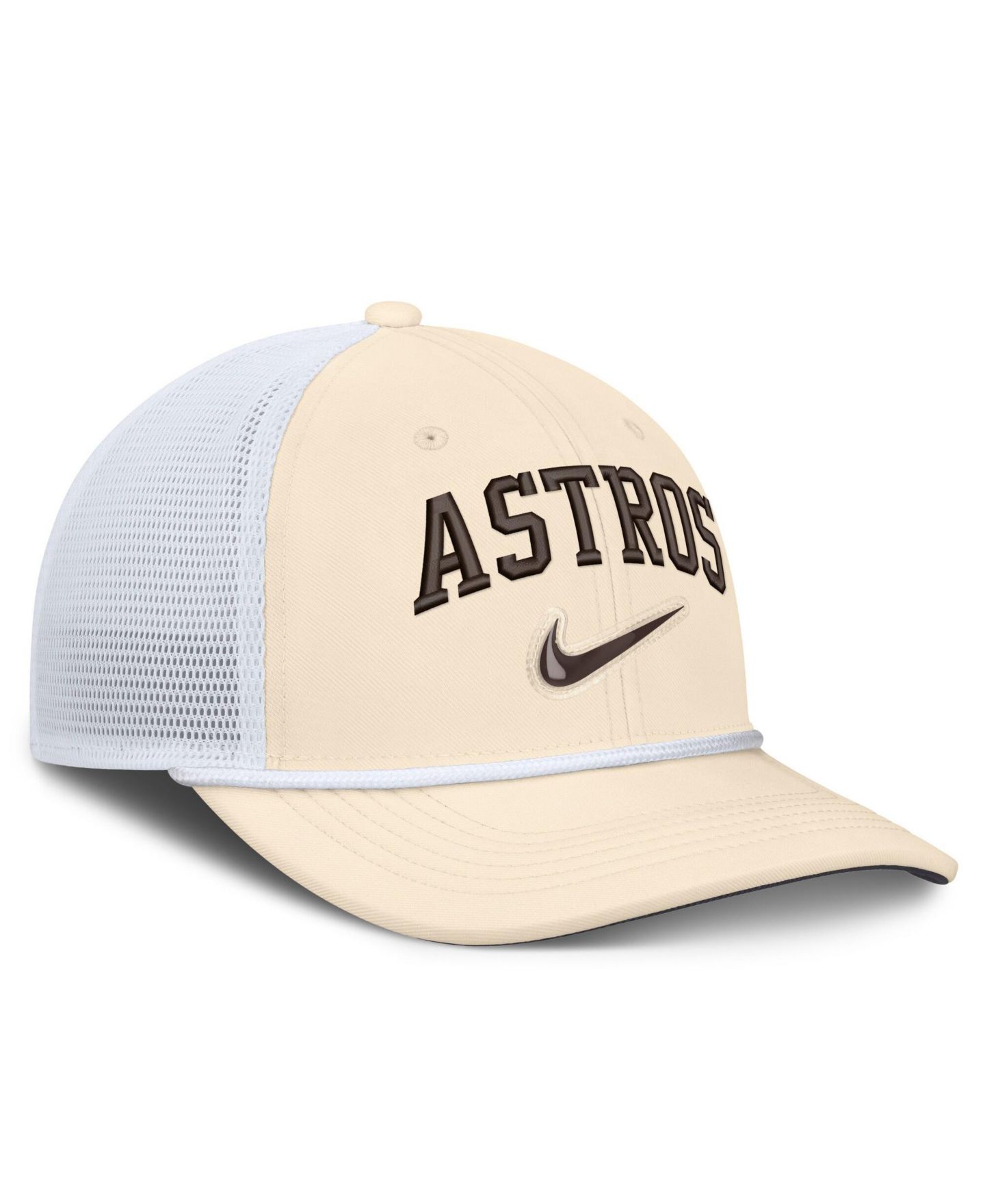 Мужская кепка Nike Natural/White Houston Astros Rise Dri-FIT Trucker Adjustable Hat — фото 3