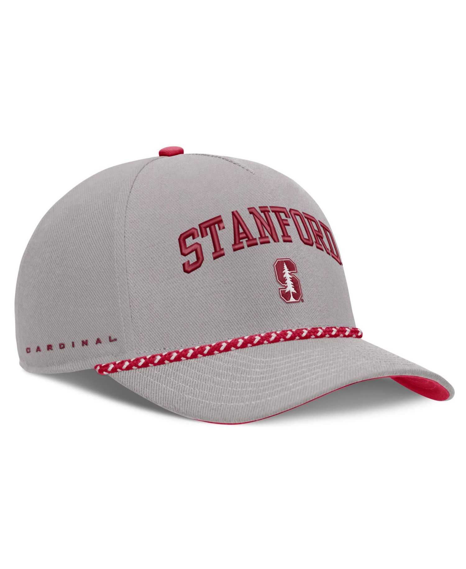 Men's and Women's Gray Stanford Cardinal Primetime Rise Rope Adjustable Hat