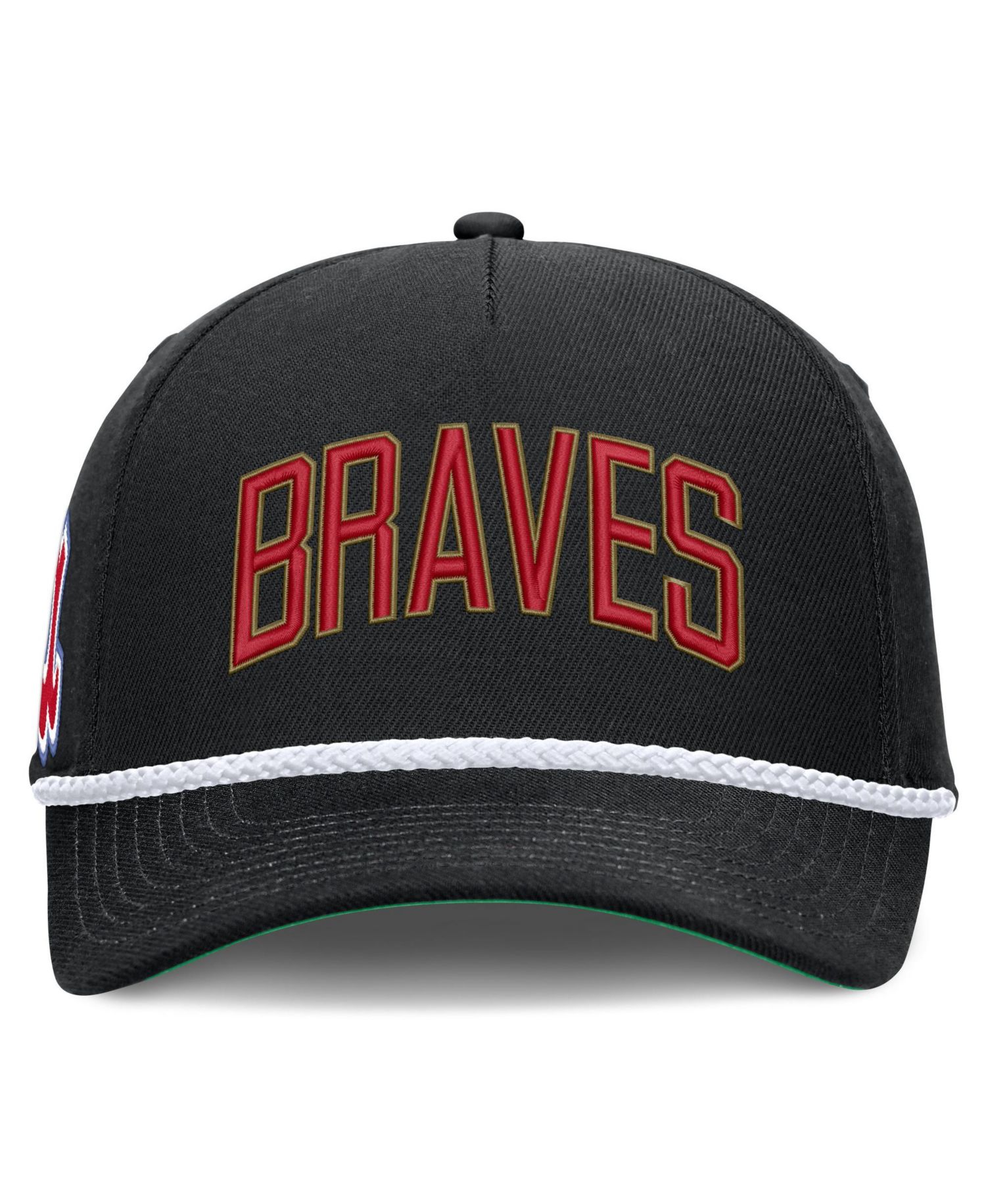 Men's Black Atlanta Braves Cooperstown Collection Rise Adjustable Hat