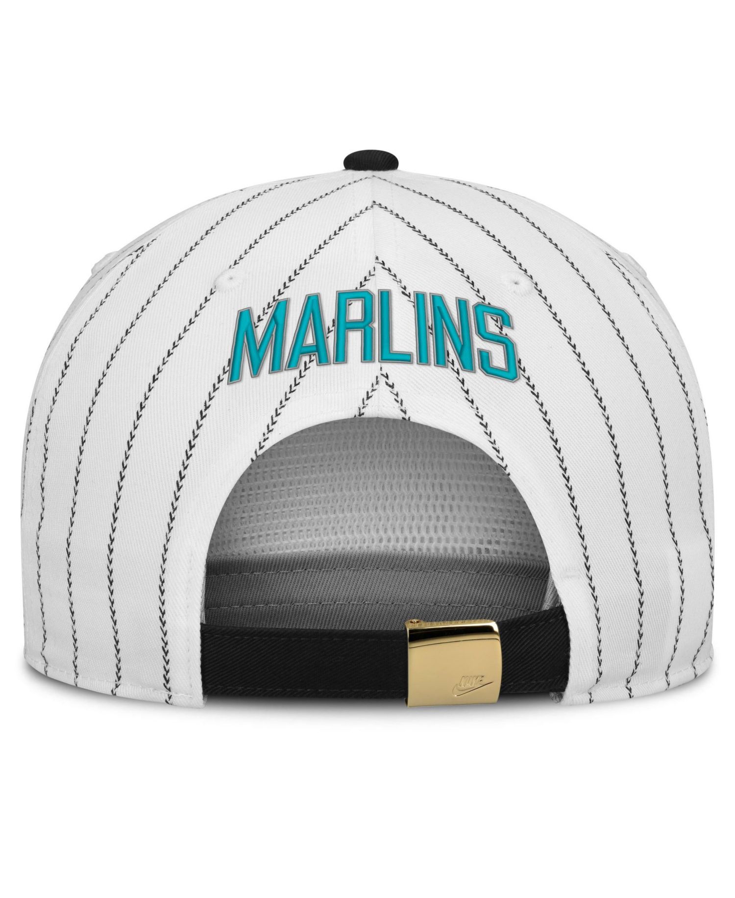 Men's White/Black Florida Marlins Cooperstown Collection Pro Adjustable Hat