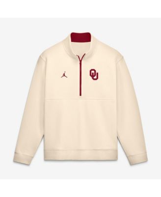 Men's Cream Oklahoma Sooners Primetime Club Fleece Half-zip Pullover