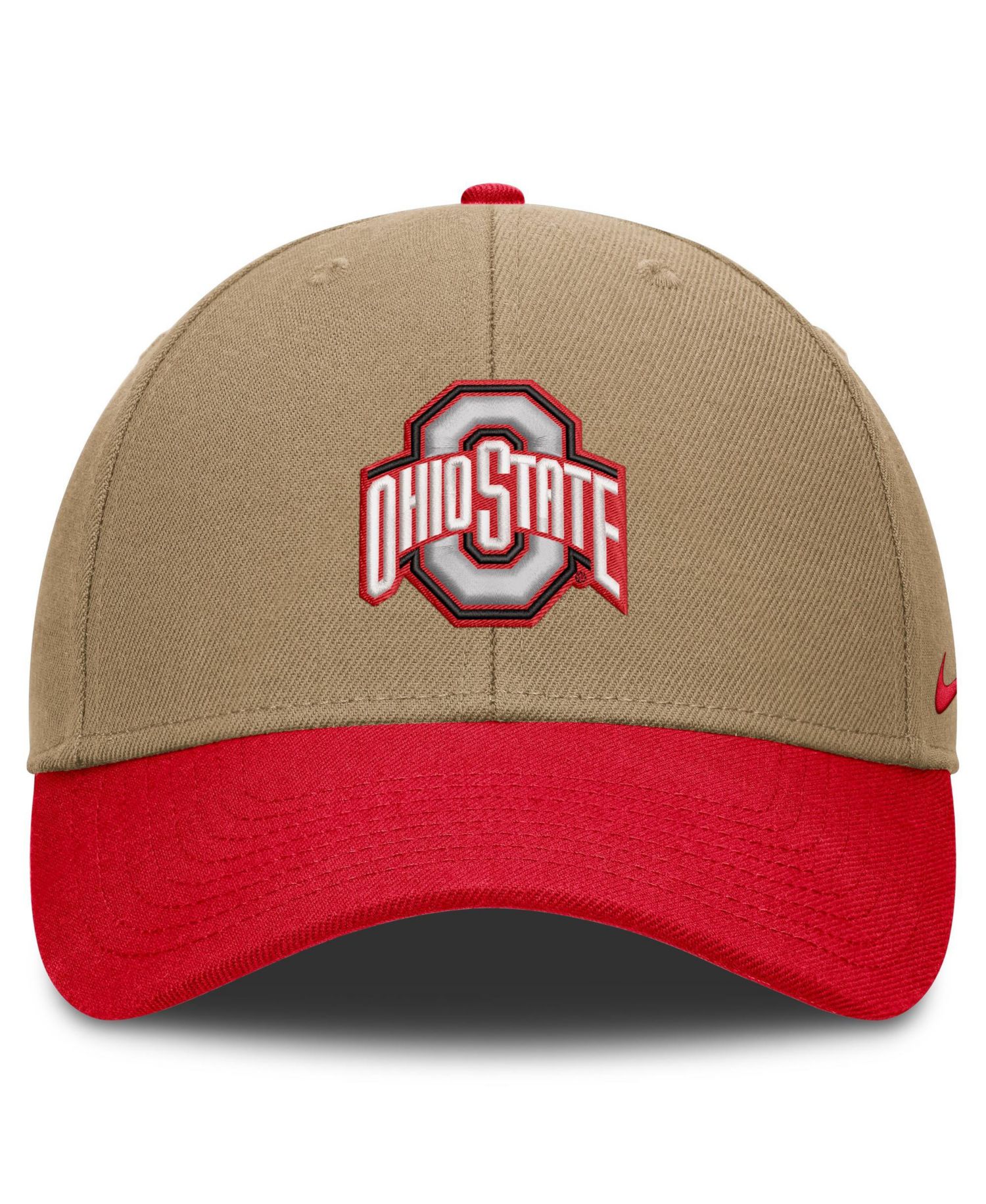 Men's and Women's Beige/Scarlet Ohio State Buckeyes Primetime Rise Dri-FIT Adjustable Hat