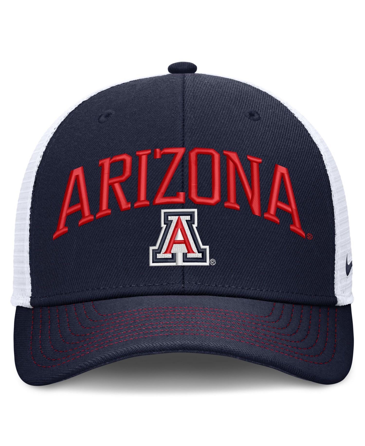 Men's and Women's Navy/White Arizona Wildcats Primetime Arched Trucker Adjustable Hat