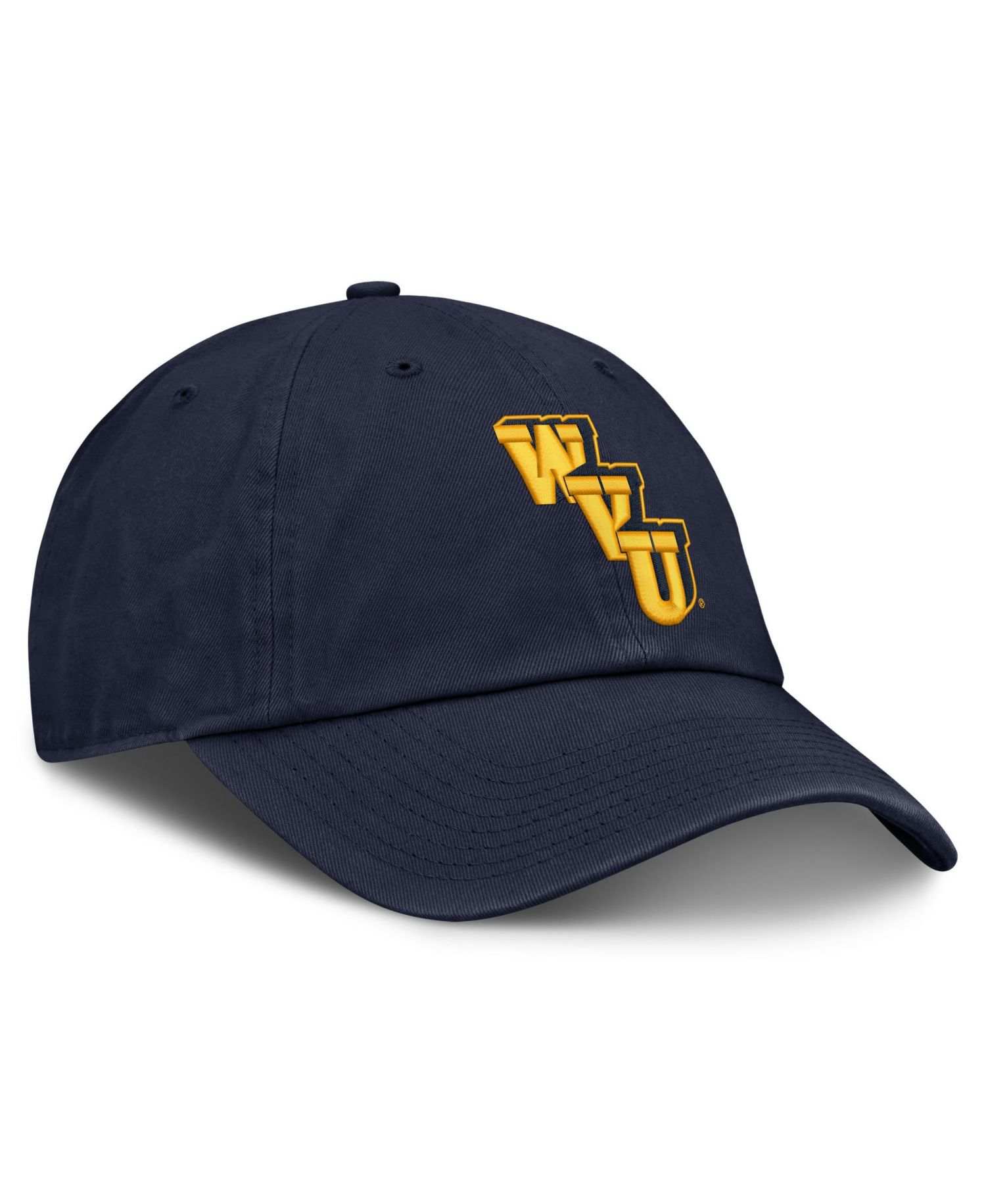 Men's and Women's Navy West Virginia Mountaineers Legacy Letter Club Adjustable Hat