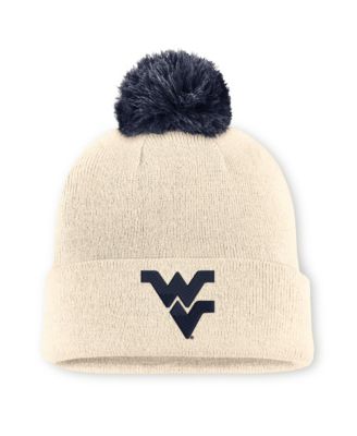 Men's and Women's Natural West Virginia Mountaineers Campus Prep Script Cuffed Knit Hat with Pom