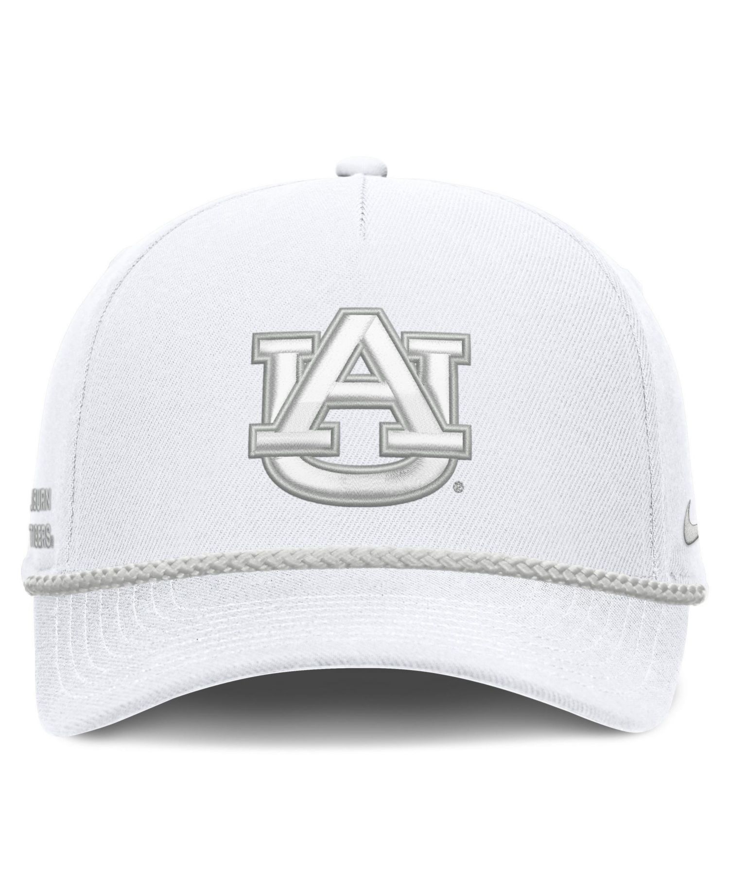 Men's and Women's White Auburn Tigers Rope Rise Adjustable Hat