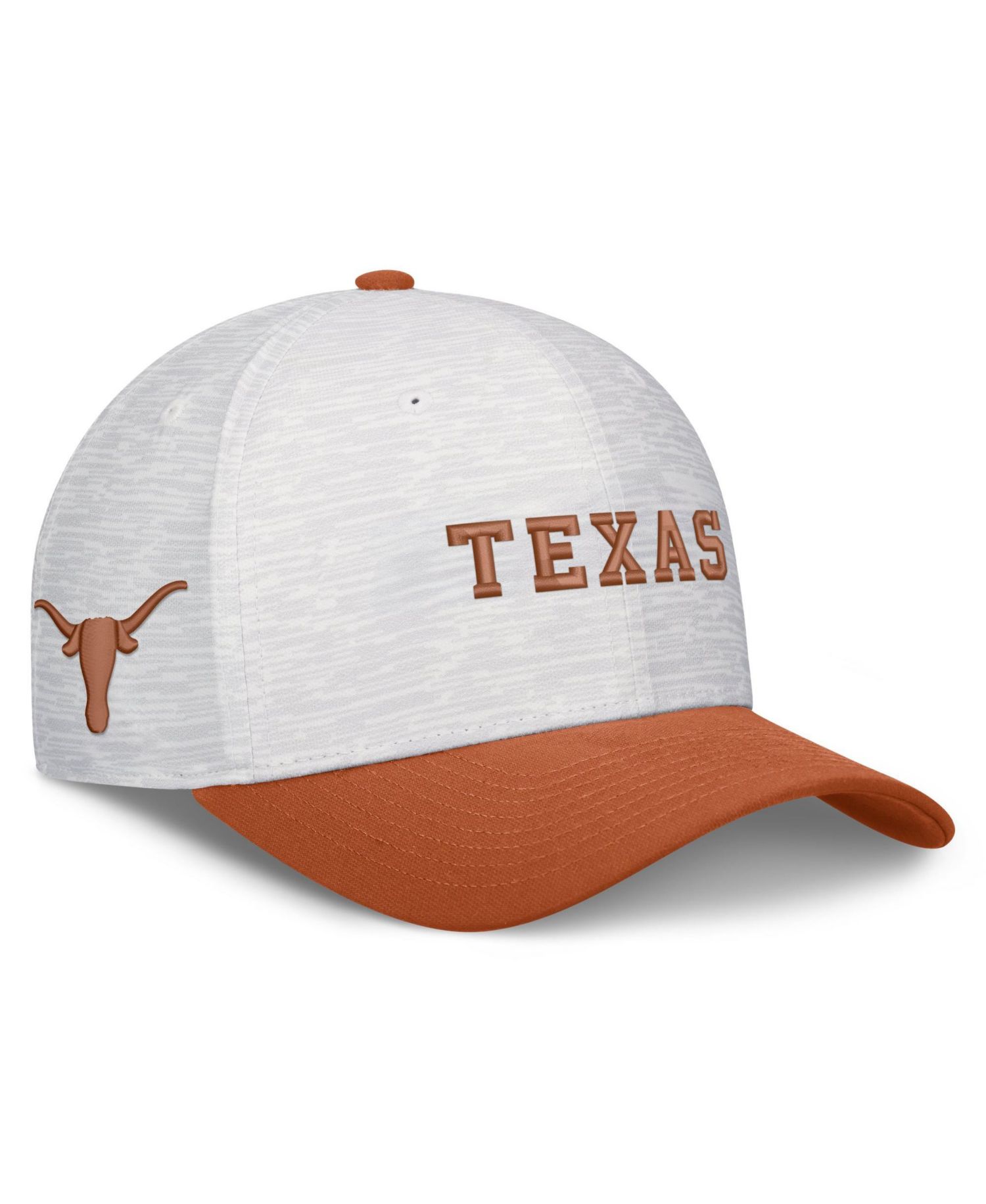 Men's and Women's White/Texas Orange Texas Longhorns Primetime Rise Adjustable Hat