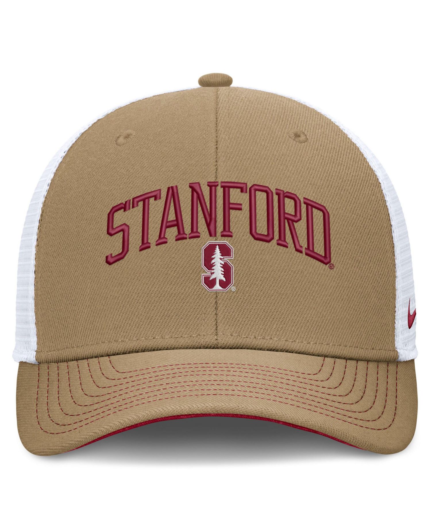 Men's and Women's Beige/Cardinal Stanford Cardinal Primetime Arched Trucker Adjustable Hat