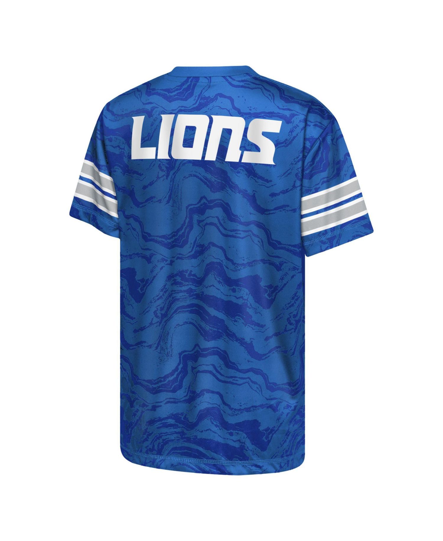 Big Boys and Girls Blue Detroit Lions Slant Route Performance T-Shirt