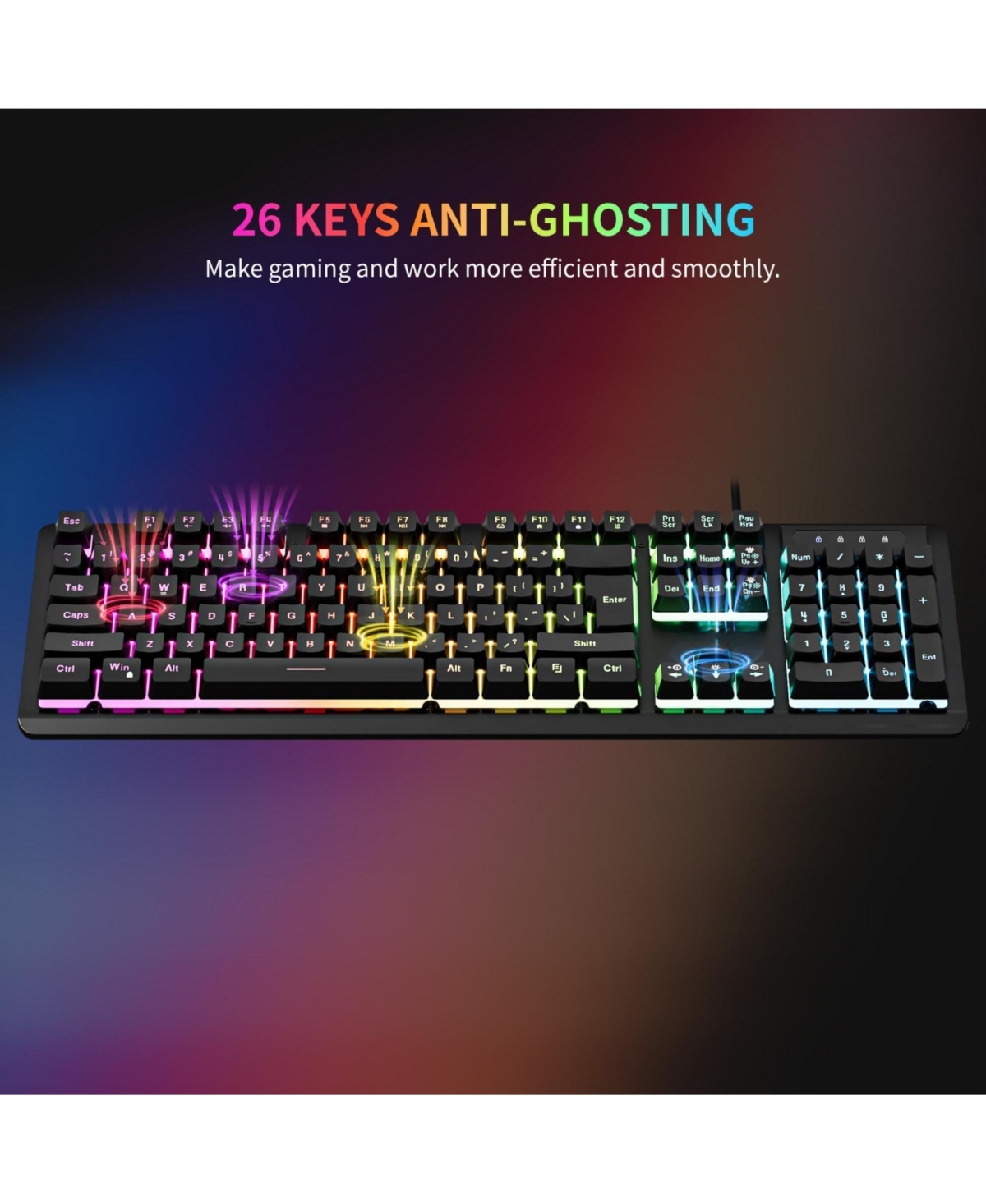 Lofree Wired Anti-Ghosting Rgb Backlighting Gaming Keyboard and Mouse Combo