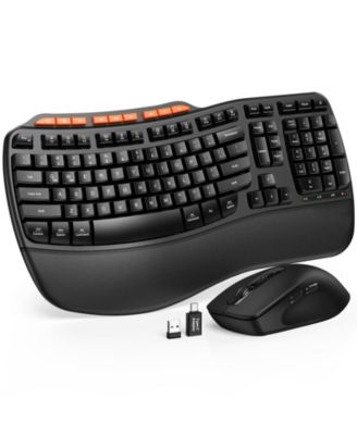 Wireless Ergonomic Adjustable Keyboard and Mouse Combo, Compatible with Windows and macOS