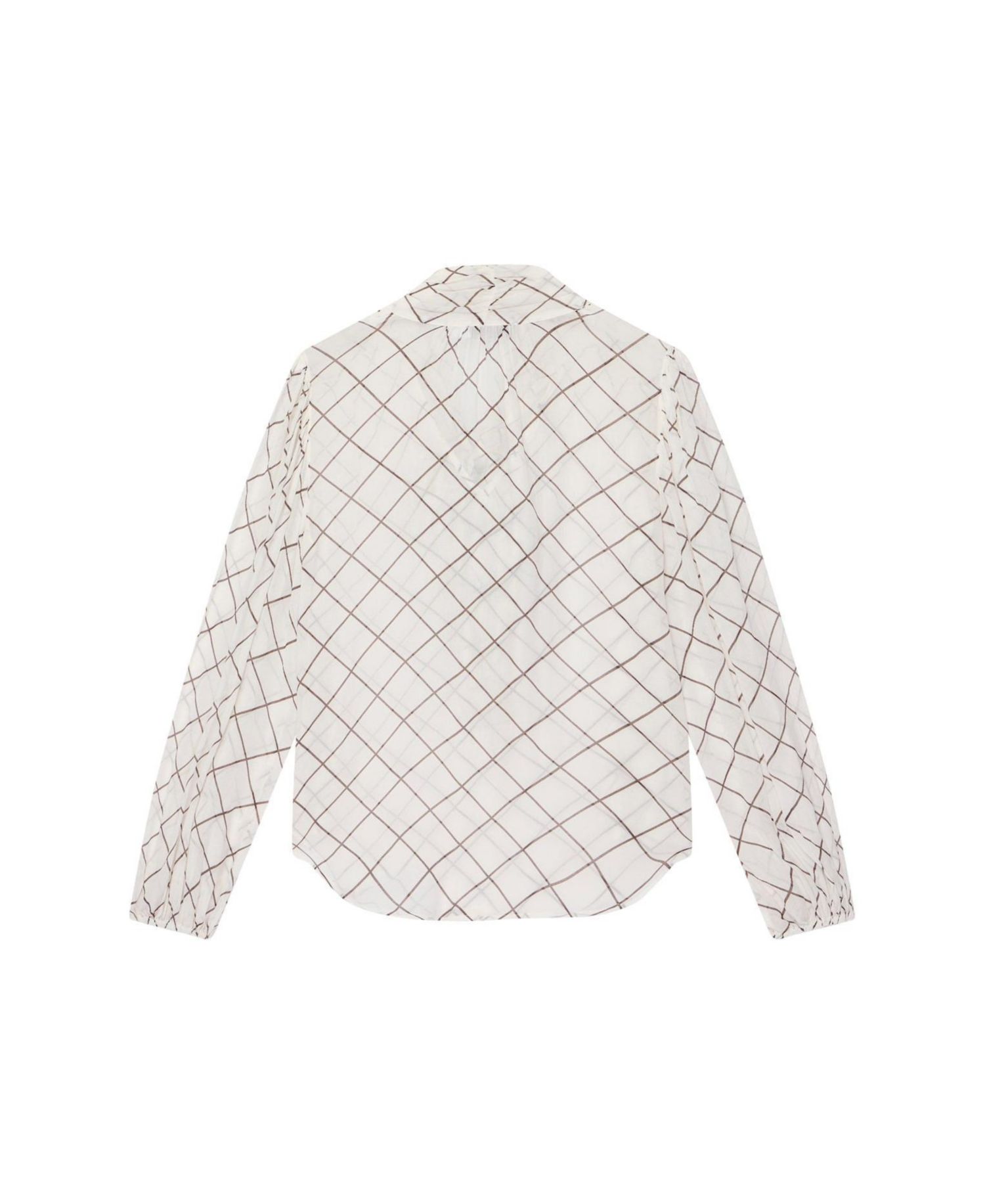 Women's Checked Bow Blouse