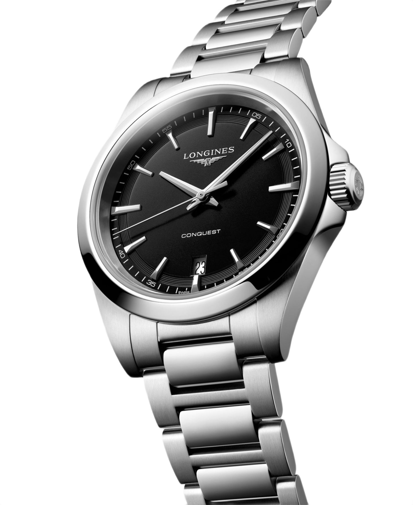 Мужские часы Longines Conquest Silver Stainless Steel Strap Watch 38mm — фото 2
