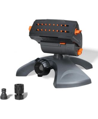 16-Nozzle Mini Turbo Oscillating Sprinkler with Adjustable Width, Range and Flow for Lawn and Garden, Grey