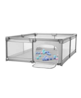 Extra Large Baby Activity Center with Safety Play Fence, 50 Ocean Balls, Indoor Outdoor Use