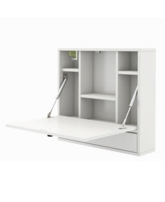 Wall-Mount Floating Desk Foldable Space-Saving Laptop Workstation