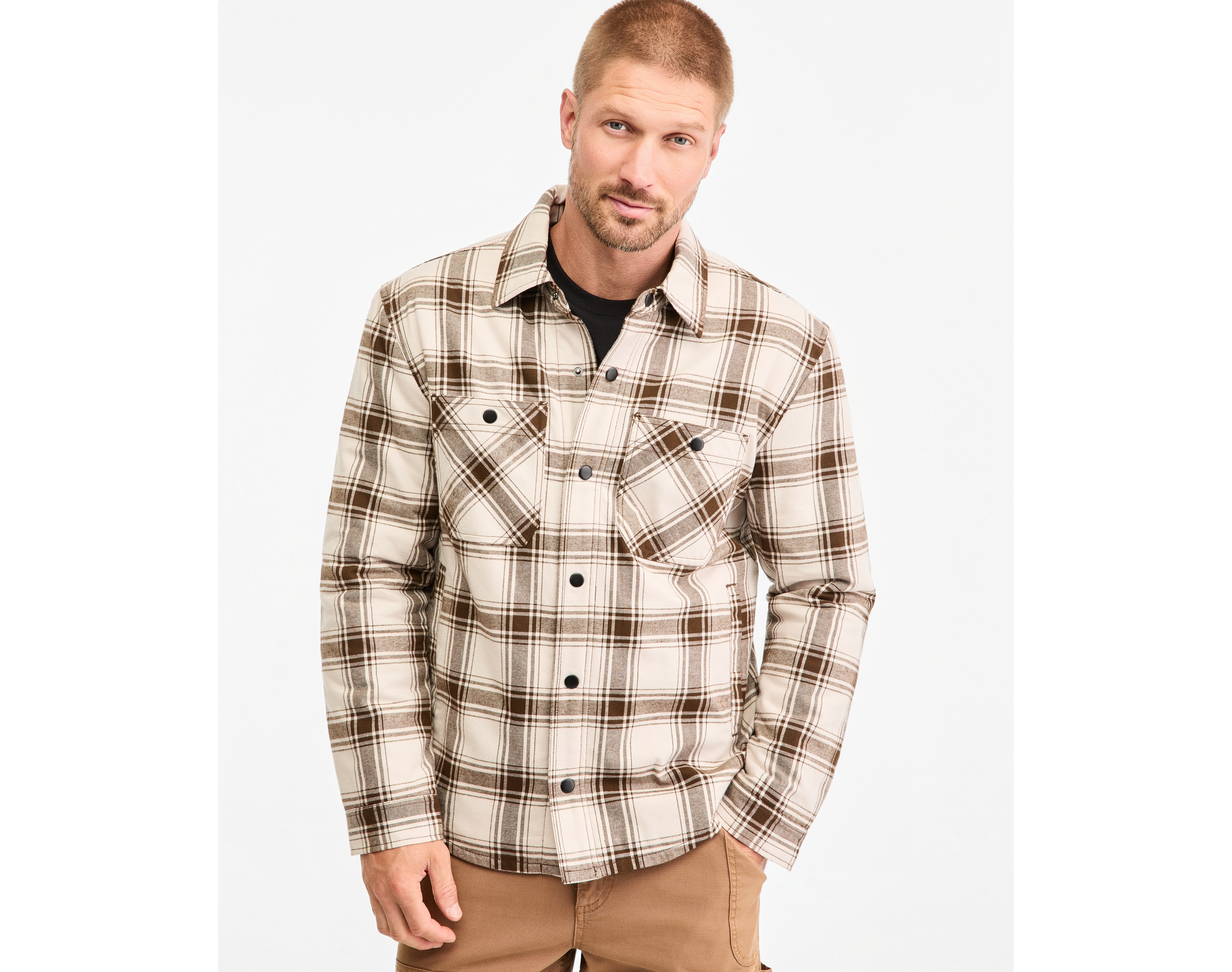 Sun + Stone Men's Plaid Shirt Jacket, Macy's Exclusive