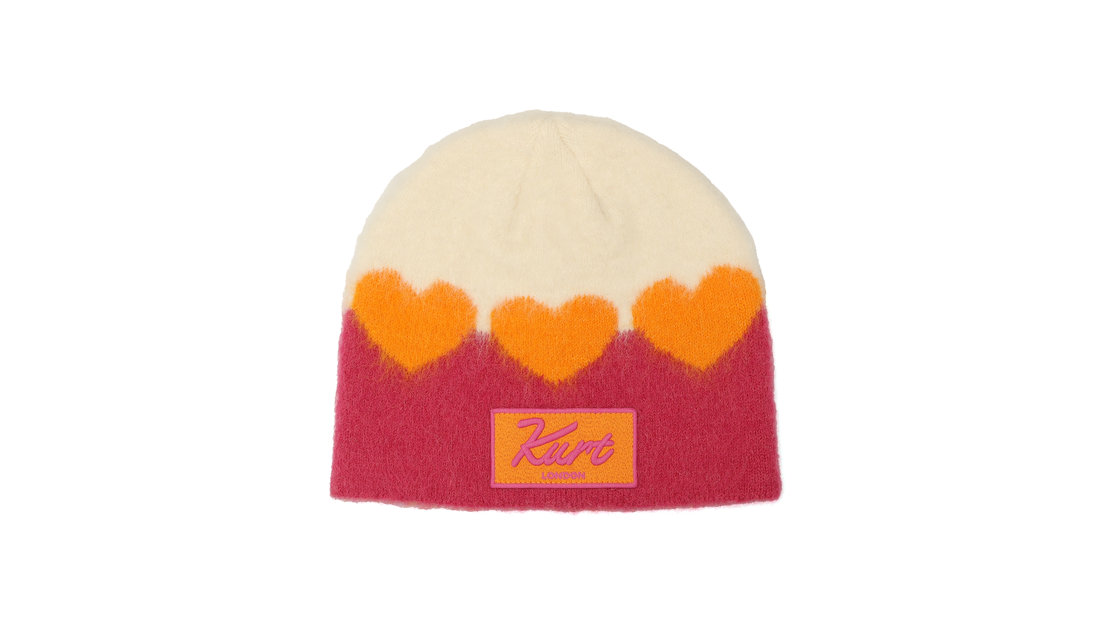 Kurt Geiger Heart Jacquard Knit Beanie Hat