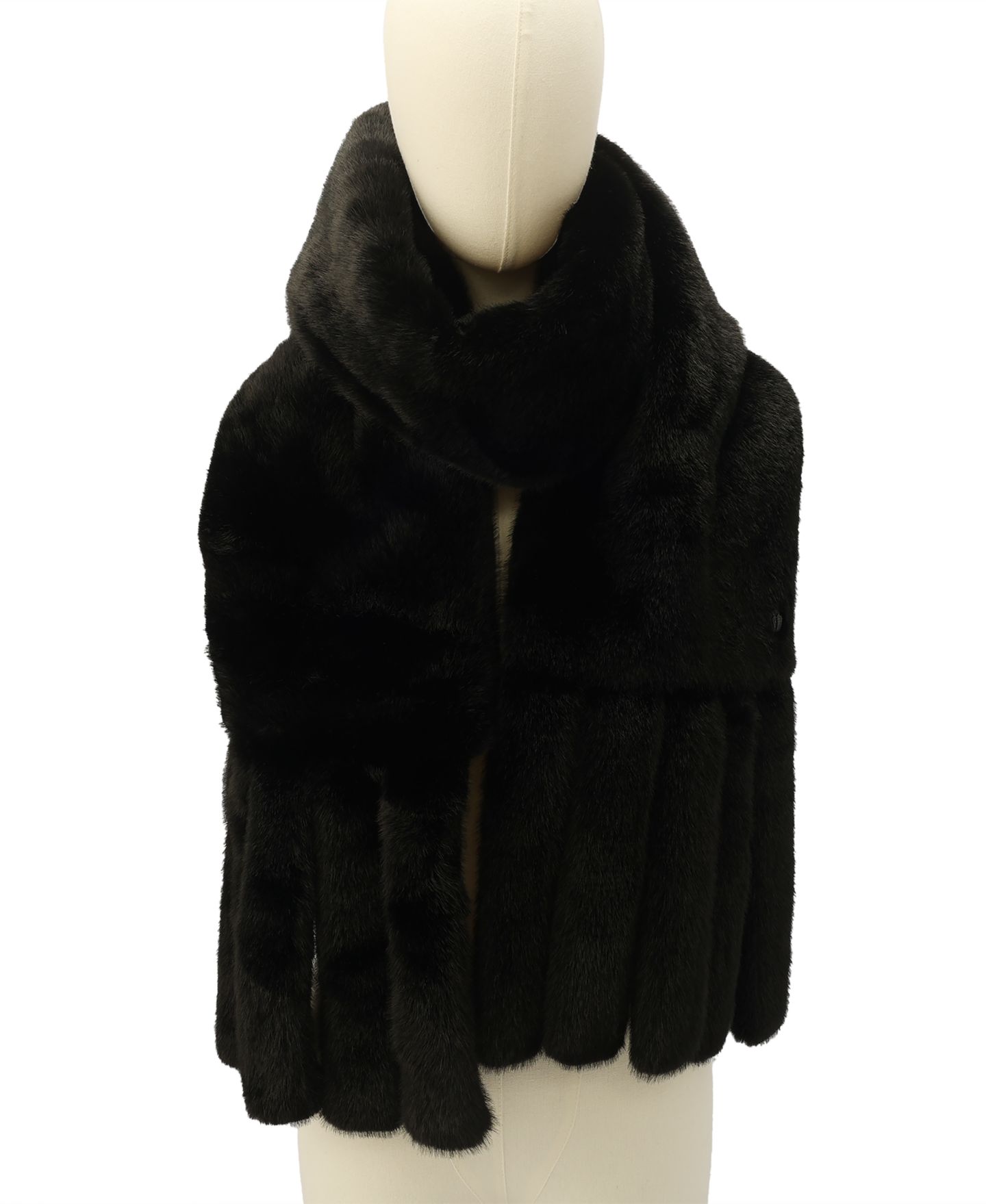 Женский шарф Kurt Geiger London Solid Mink Glam, цвет: Чёрный — фото 6
