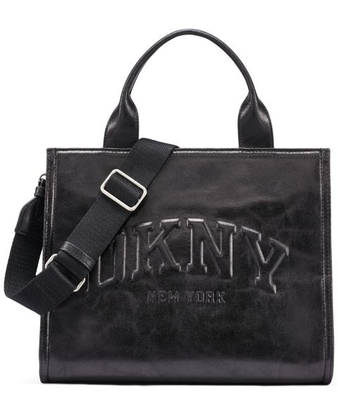 Женская сумка DKNY Hadlee Medium Zipper Tote Handbag, цвет: Чёрный / Серебряный