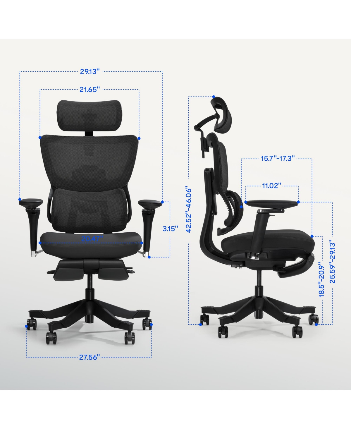 Flexispot C7 Max Series Premium Ergonomic Foam Seat Office Chair with Retractable Footrest