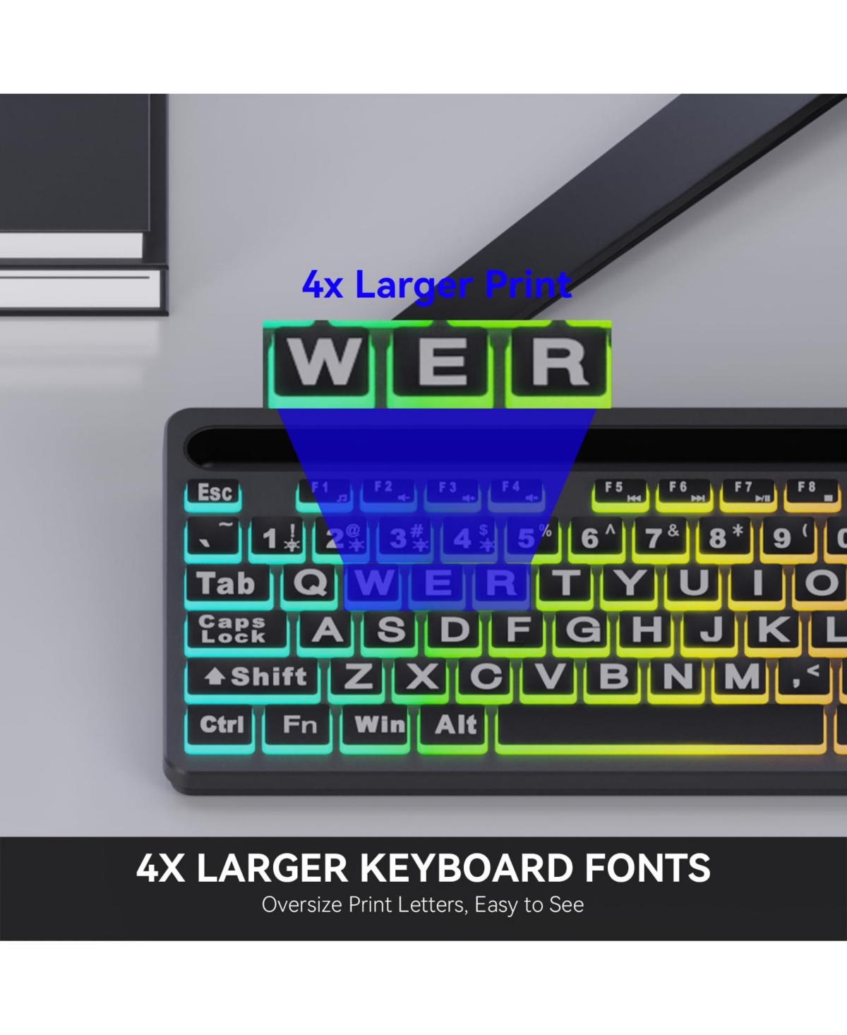 Lofree Large Print Wired Rgb-Backlit Gaming Keyboard
