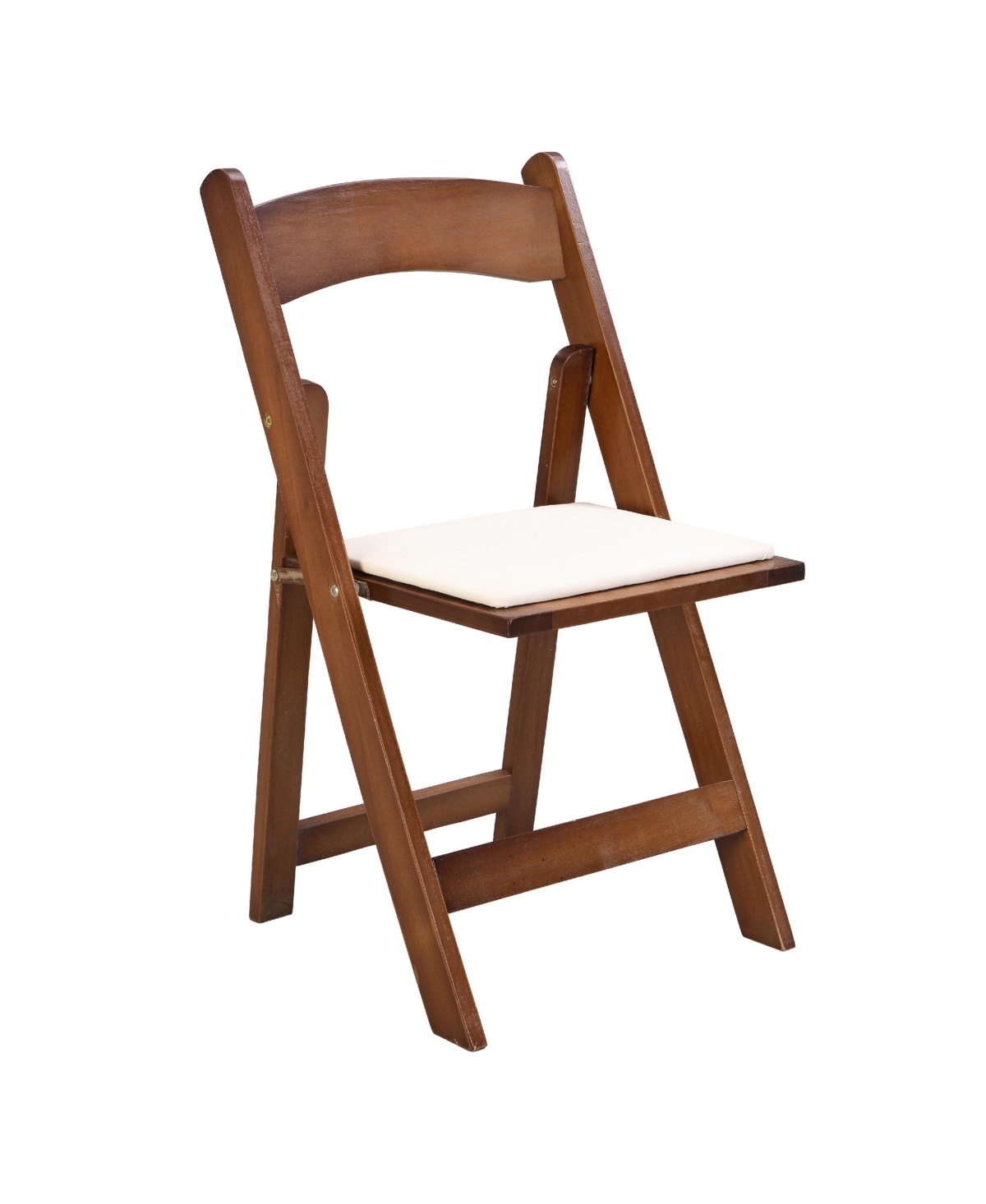 Flynama Set of 4 Solid Wood Folding Dining Chairs with Pu Leather Cushions, Walnut Finish, No Assembly