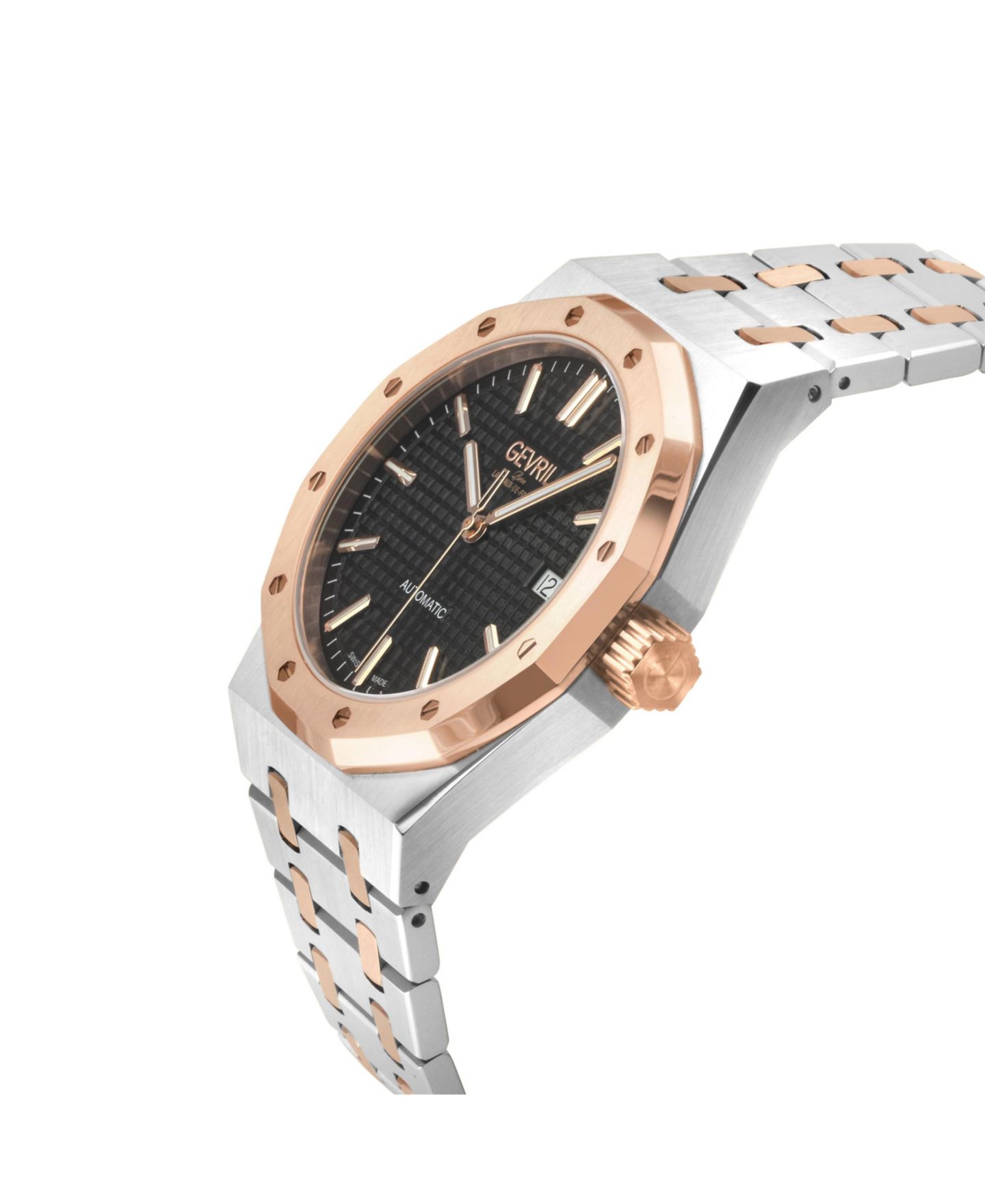 Мужские часы Gevril Gotham Swiss Automatic Two tone SS/IPRG Bracelet Watch — фото 2