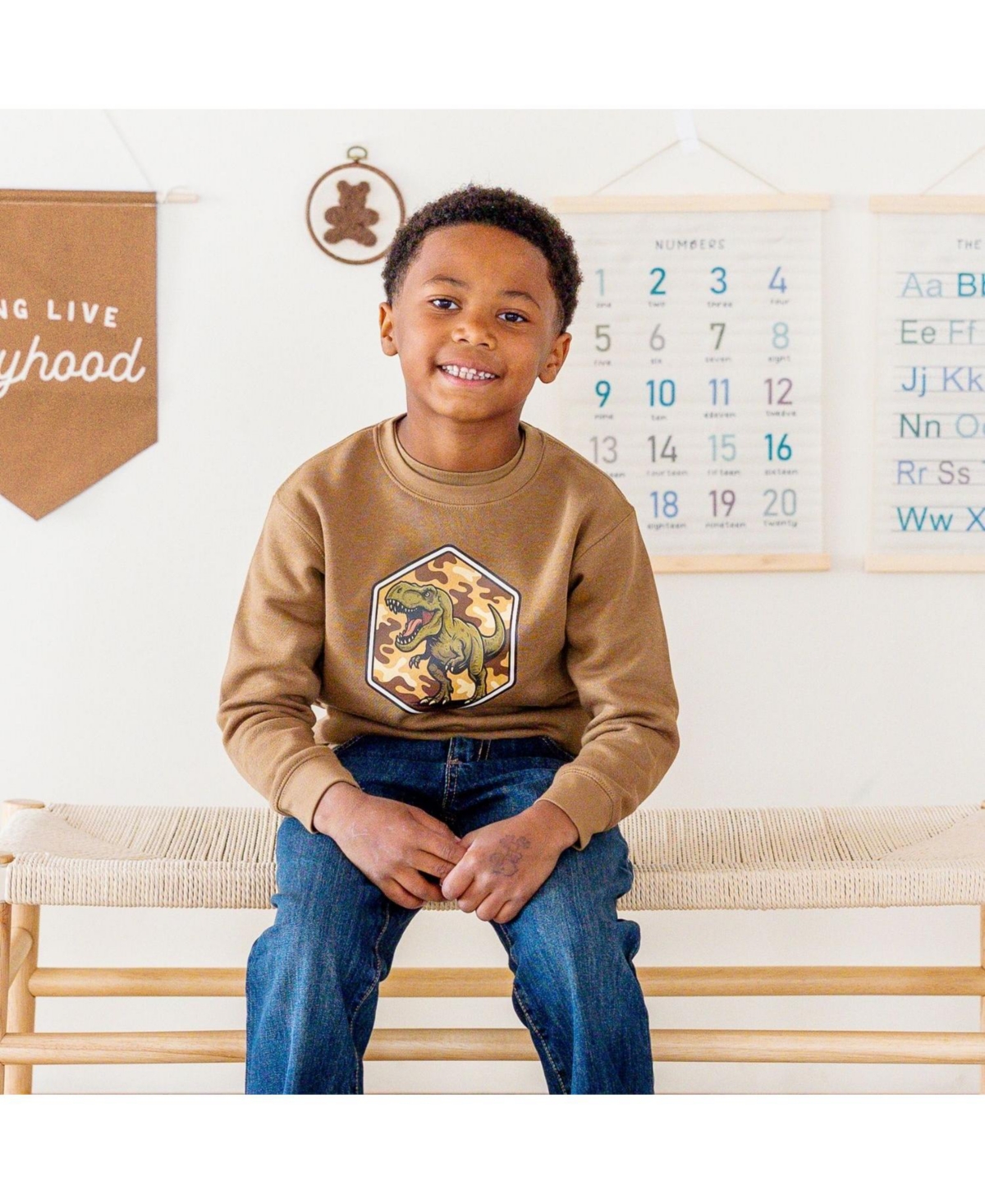 Sweet Wink Little Boys Camo Rawr Sweatshirt
