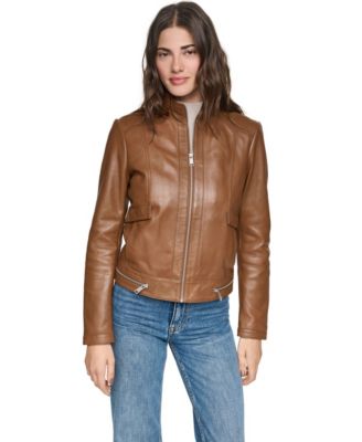 Women's Rowan Short Leather Racer Jacket