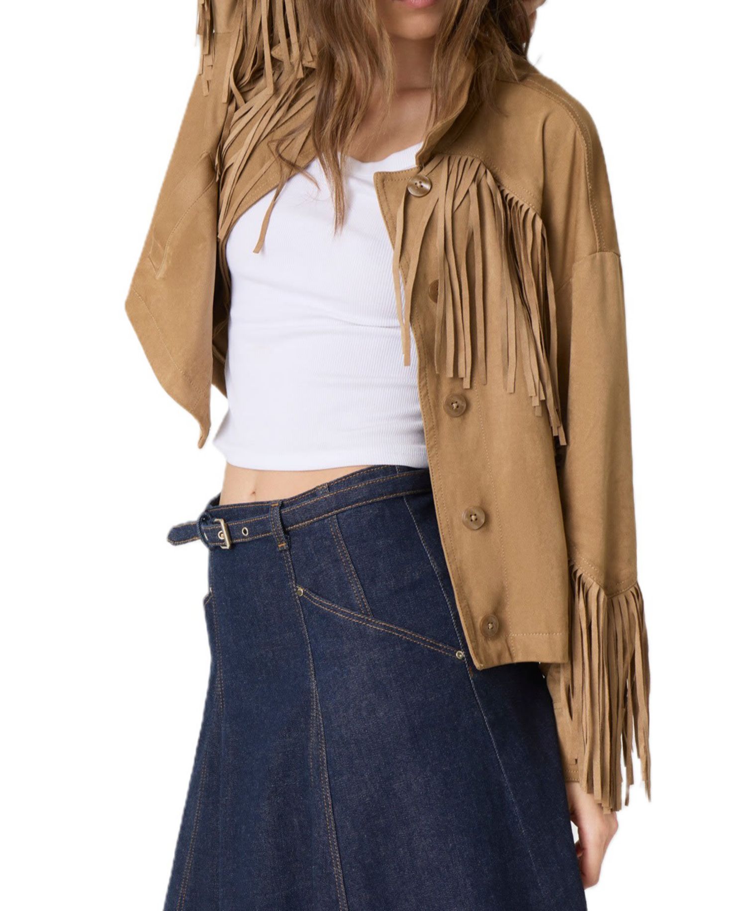 Women's Rayne High-Waisted A-Line Midi Denim Skirt