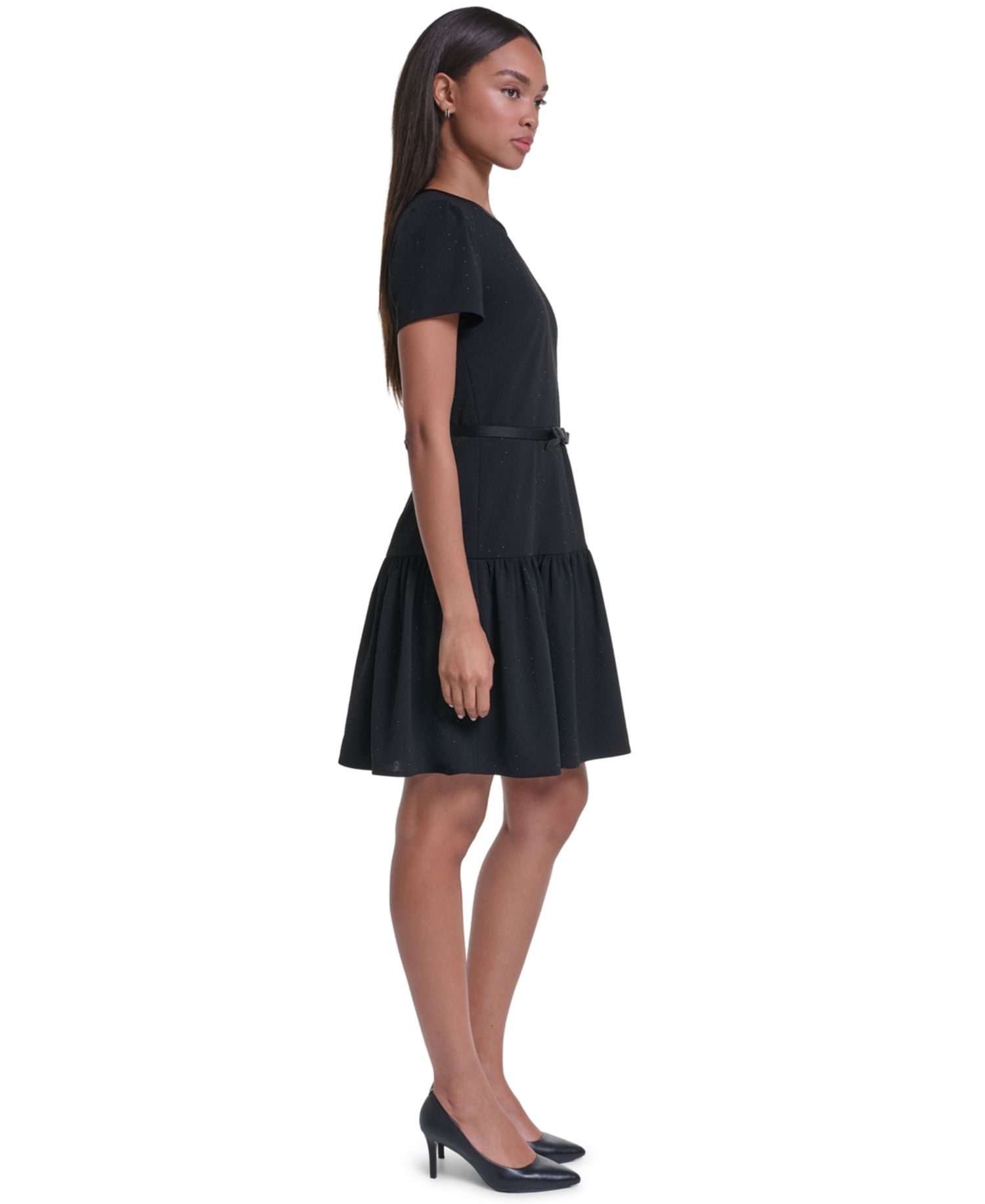 Women's Crepe A-Line Drop-Waist Dress