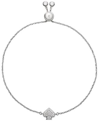 Cubic Zirconia Everyday Spade Slider Bracelet