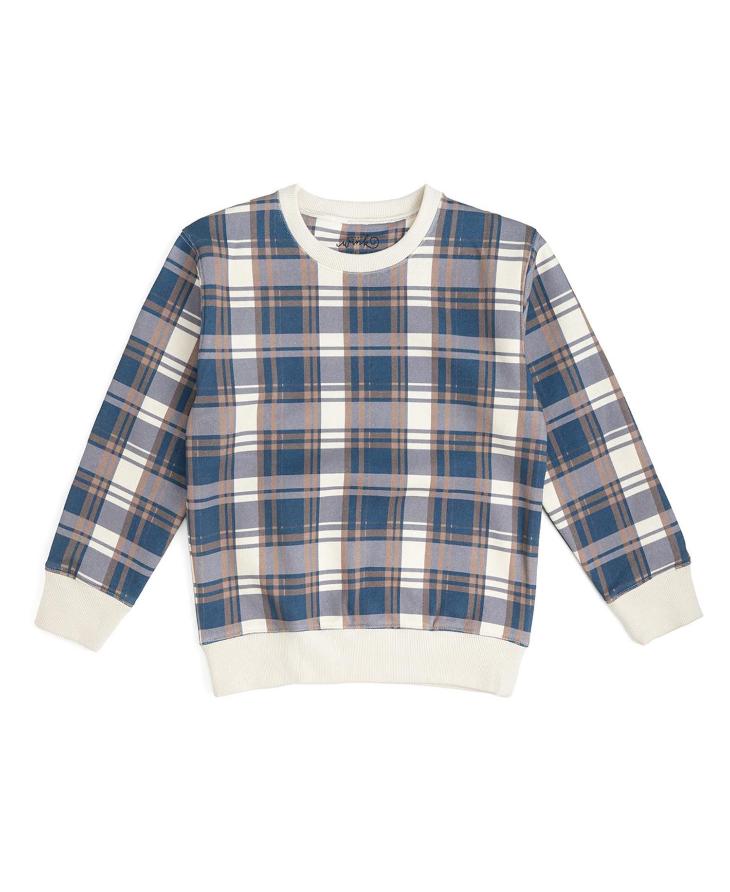 Toddler Boys Plaid Sweatshirt