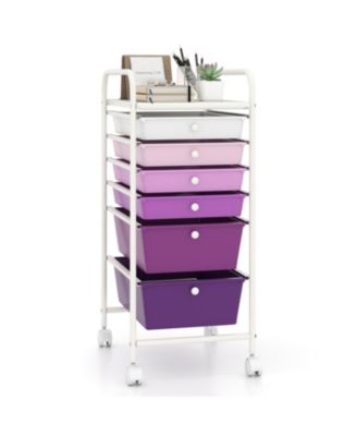 6-Drawer Rolling Storage Cart with 2 Deep Drawers