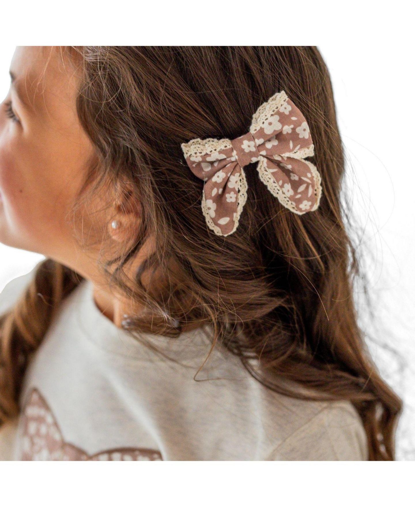 Аксессуары для волос Sweet Wink Mocha Floral Lace Bow Clip Set для девочек, цвет: Разноцветный — фото 2